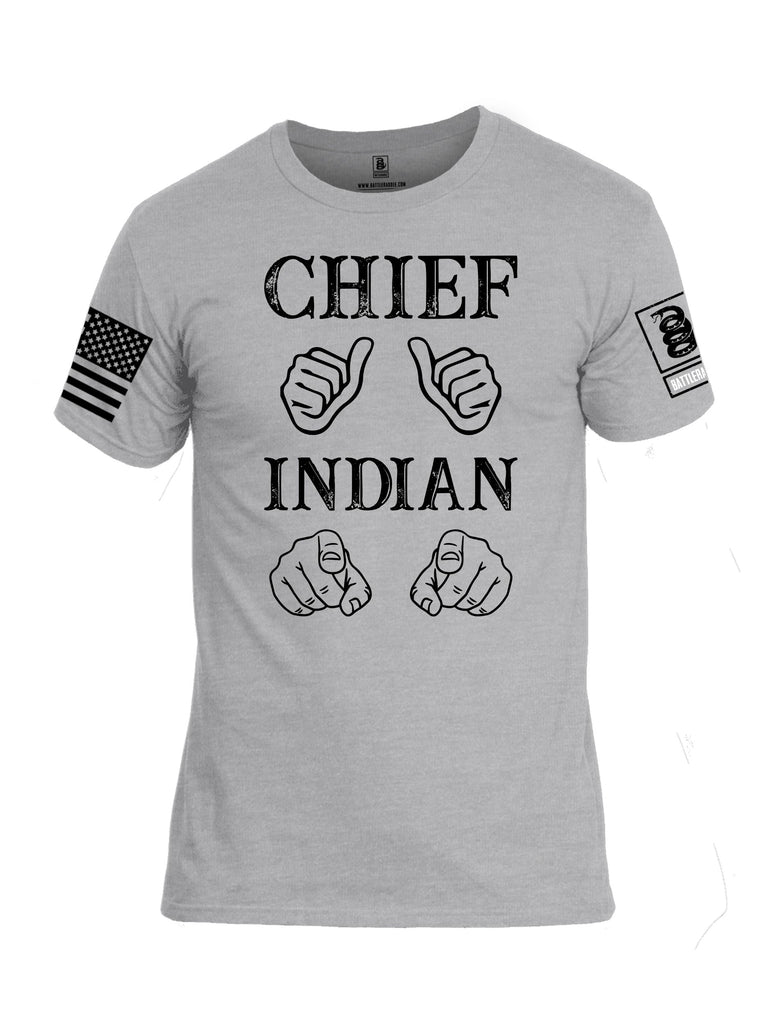 Battleraddle Chief Indian  Black Sleeves Men Cotton Crew Neck T-Shirt