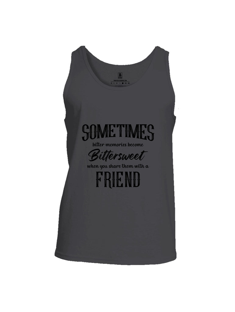 Battleraddle Sometimes Bitter Memories Become Bittersweet Black Sleeves Men Cotton Cotton Tank Top