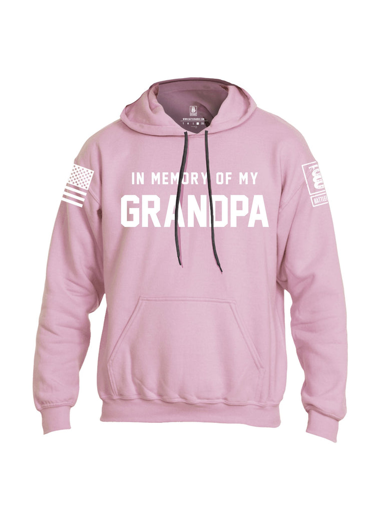 Battleraddle In Memory Of My Grandpa White Sleeves Uni Cotton Blended Hoodie With Pockets