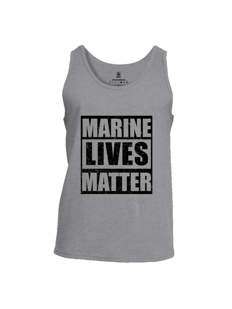 Battleraddle Marine Lives Matter Black Sleeves Men Cotton Cotton Tank Top