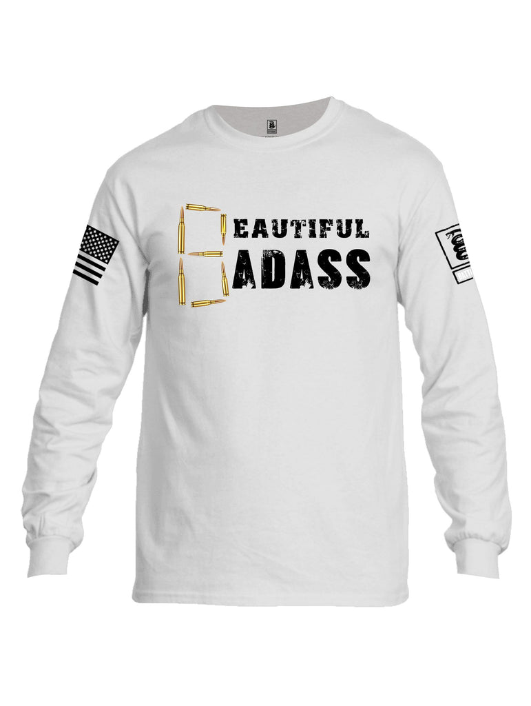 Battleraddle Beautiful Badass Black Sleeves Men Cotton Crew Neck Long Sleeve T Shirt