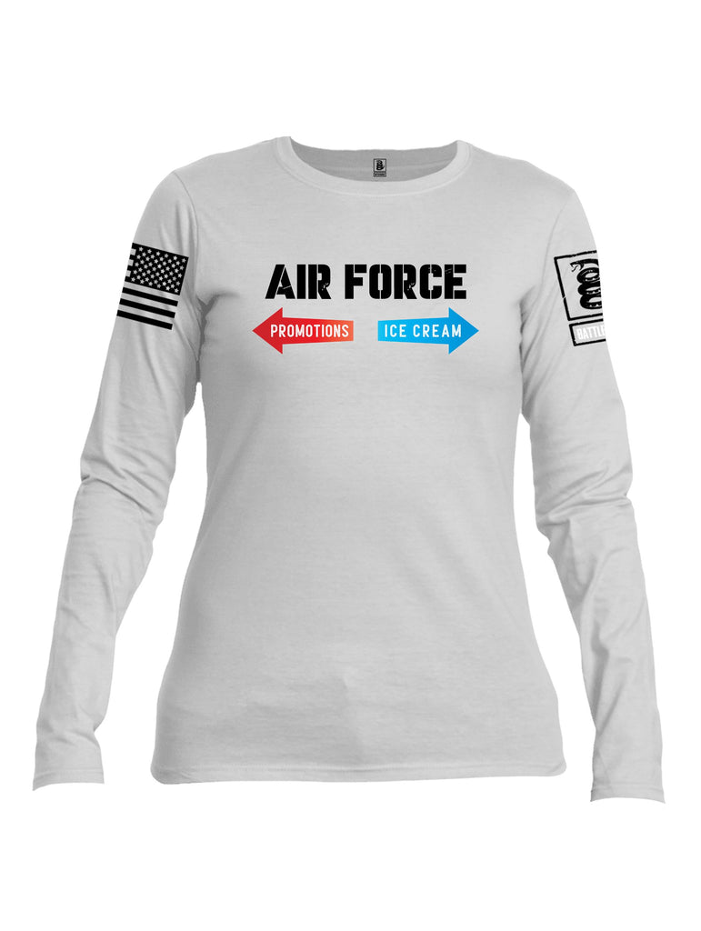 Battleraddle Air Force Promotions Ice Cream Black Sleeves Women Cotton Crew Neck Long Sleeve T Shirt
