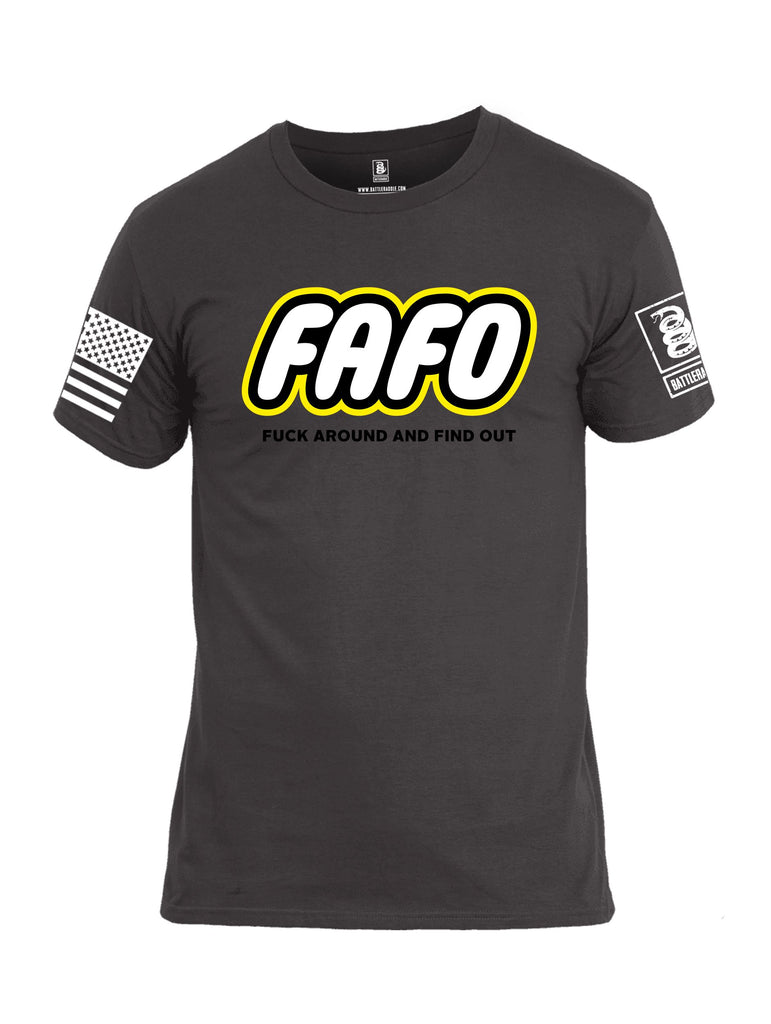 Battleraddle Fafo  White Sleeves Men Cotton Crew Neck T-Shirt