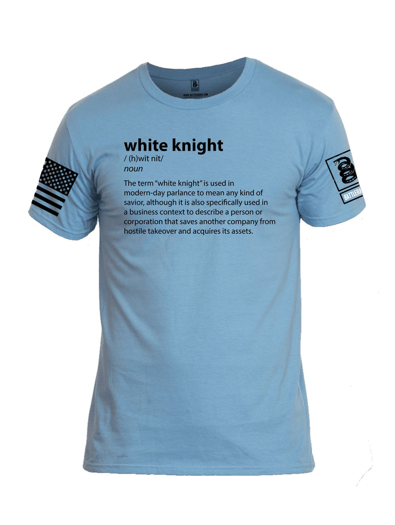 Battleraddle White Knight  Black Sleeves Men Cotton Crew Neck T-Shirt