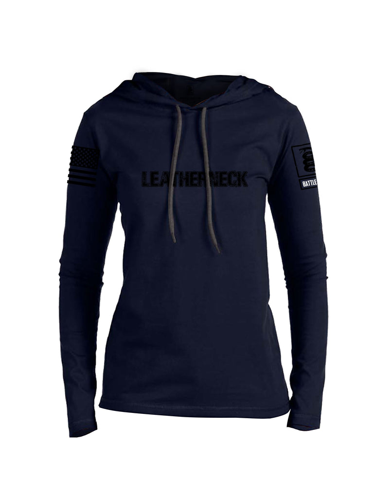 Battleraddle Leatherneck Black Sleeves Women Cotton Thin Cotton Lightweight Hoodie