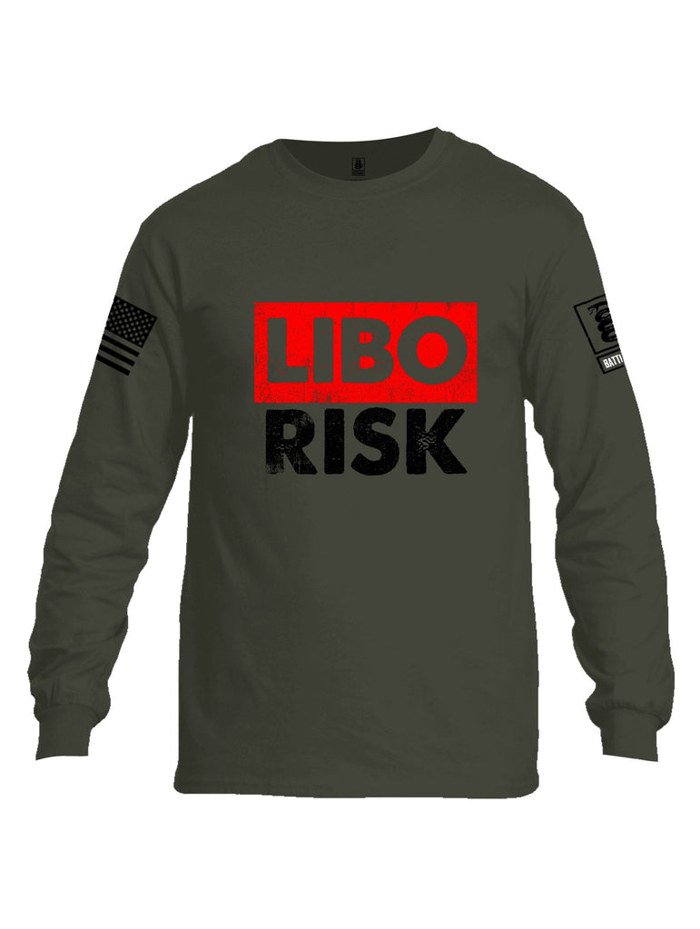 Battleraddle Libo Risk Black Sleeves Men Cotton Crew Neck Long Sleeve T Shirt