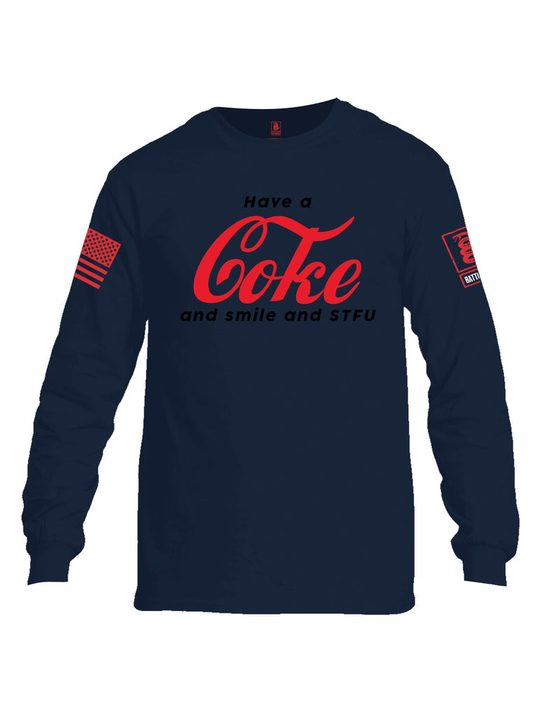 Battleraddle Have A Coke  Red Sleeves Men Cotton Crew Neck Long Sleeve T Shirt