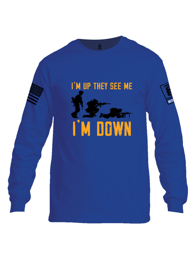 Battleraddle Im Up They See Me   Black Sleeves Men Cotton Crew Neck Long Sleeve T Shirt