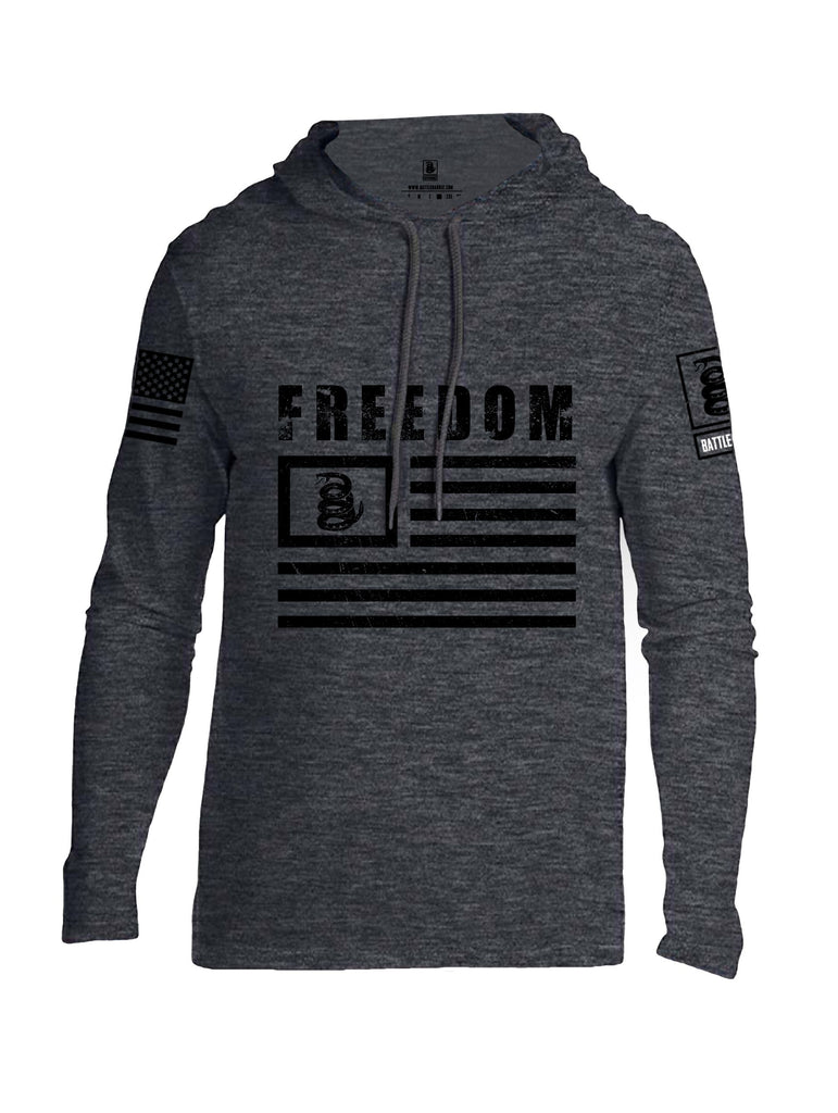 Battleraddle Freedom Flag Black Sleeves Men Cotton Thin Cotton Lightweight Hoodie