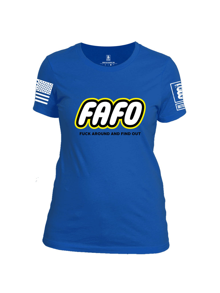 Battleraddle Fafo  White Sleeves Women Cotton Crew Neck T-Shirt