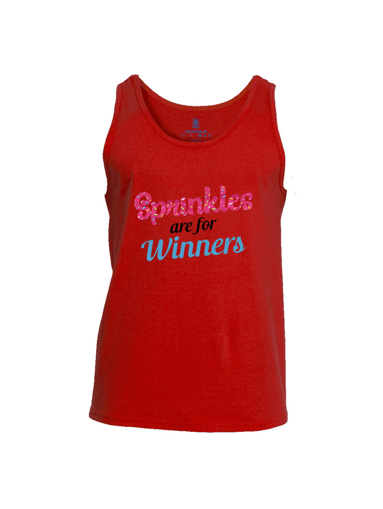 Battleraddle Sprinkles Are For Winners  Mid Blue Sleeves Men Cotton Cotton Tank Top