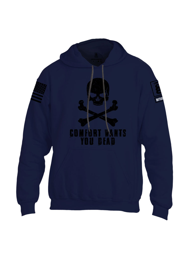 Battleraddle Comfort Wants You Dead Black Sleeves Uni Cotton Blended Hoodie With Pockets