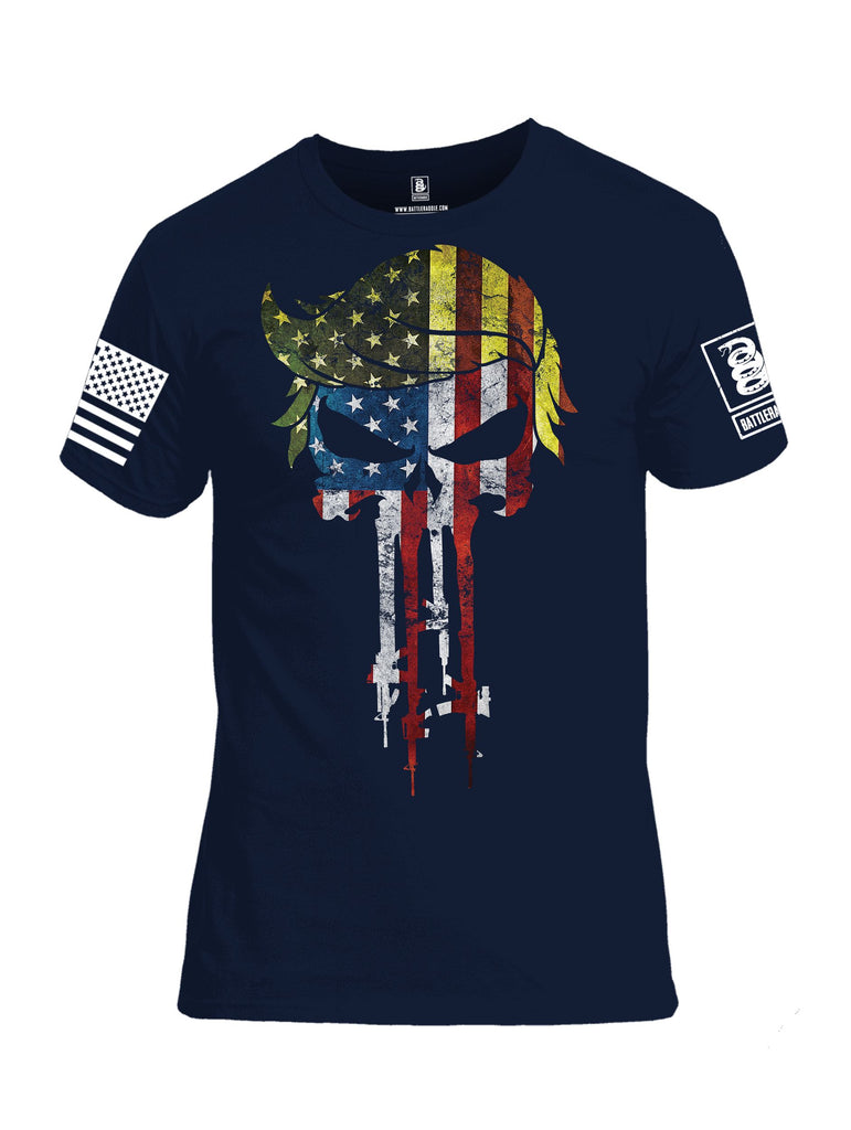 Battleraddle Trump The Punisher White Sleeves Men Cotton Crew Neck T-Shirt