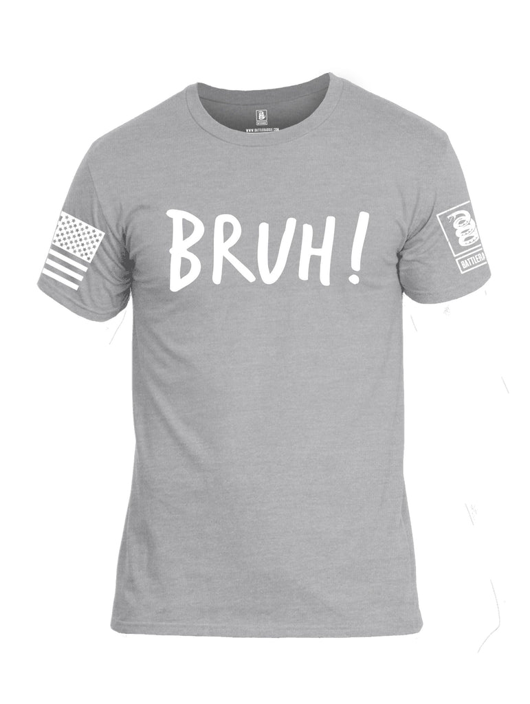 Battleraddle Bruh White Sleeves Men Cotton Crew Neck T-Shirt