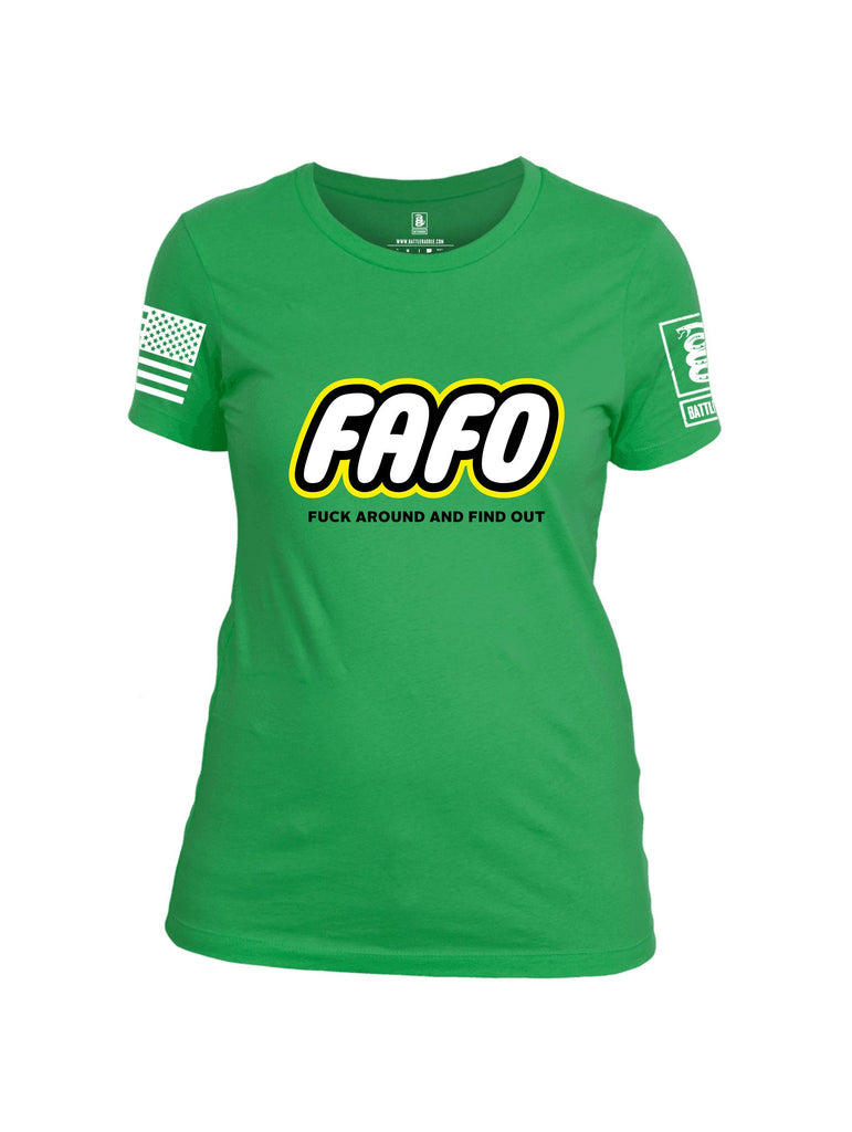 Battleraddle Fafo  White Sleeves Women Cotton Crew Neck T-Shirt
