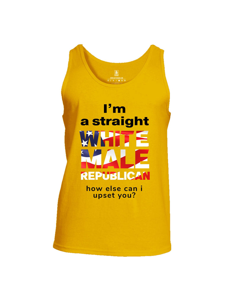 Battleraddle I'M A Straight White Male Republican White Sleeves Men Cotton Cotton Tank Top