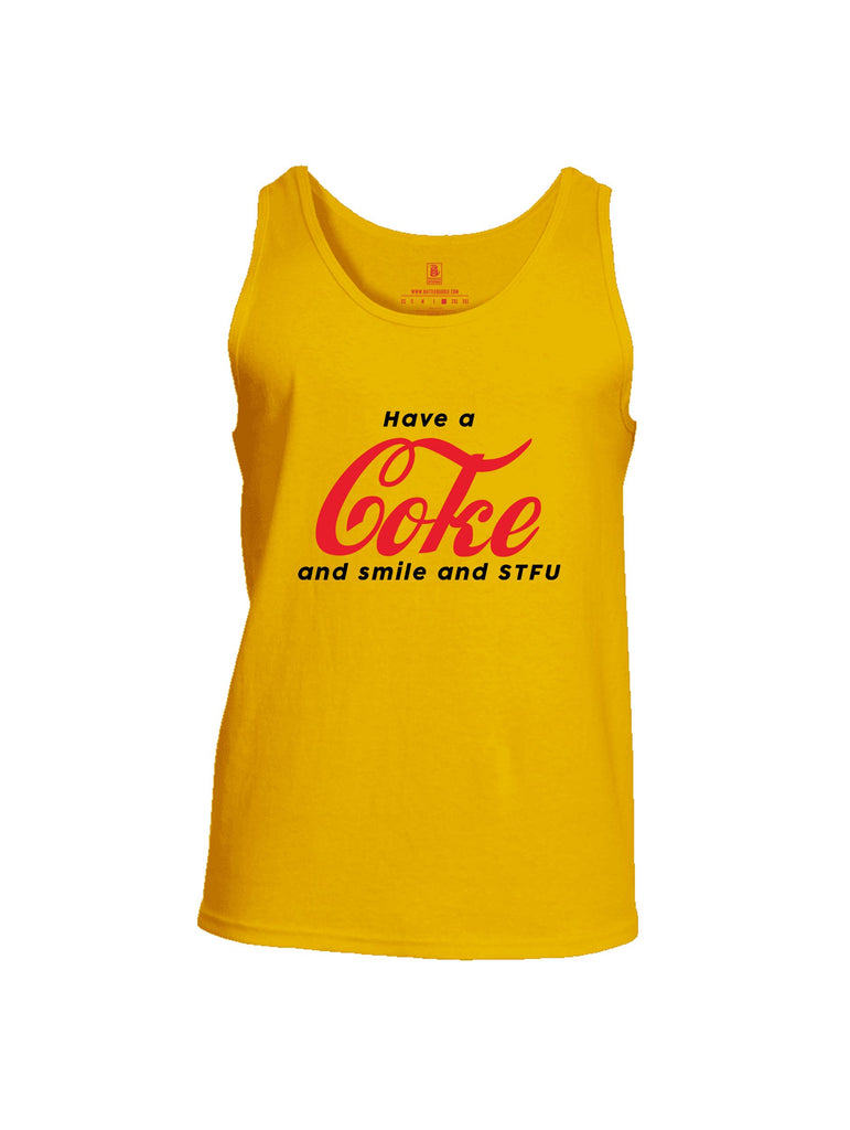 Battleraddle Have A Coke  Red Sleeves Men Cotton Cotton Tank Top