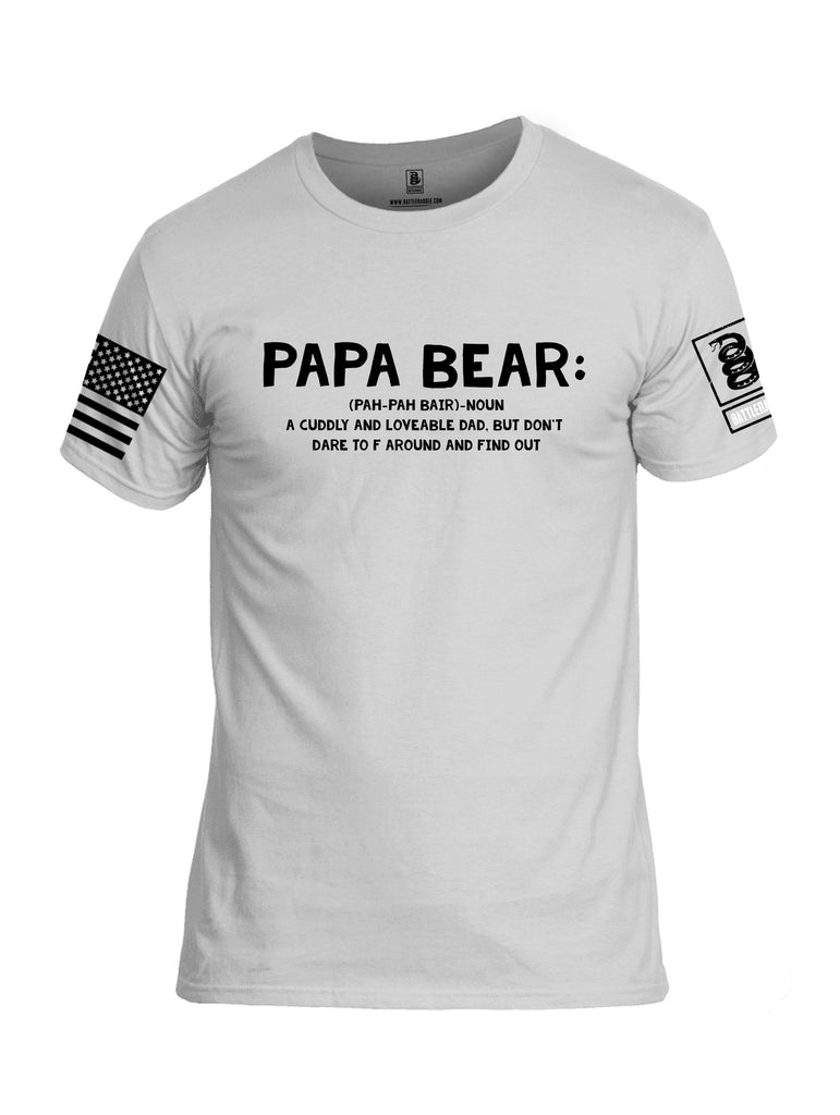 Battleraddle Papa Bear  Black Sleeves Men Cotton Crew Neck T-Shirt