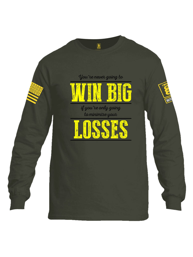 Battleraddle You'Re Never Going To Win Big  Yellow Sleeves Men Cotton Crew Neck Long Sleeve T Shirt