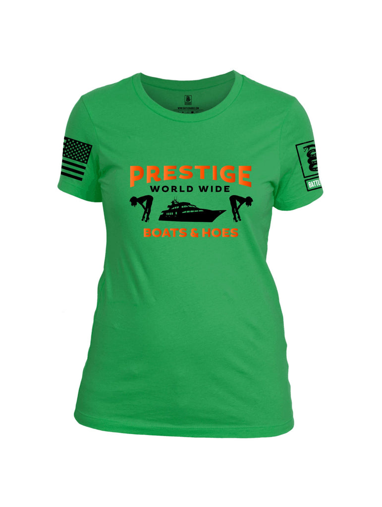 Battleraddle Prestige World Wide Black Sleeves Women Cotton Crew Neck T-Shirt