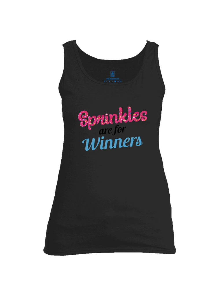 Battleraddle Sprinkles Are For Winners  Mid Blue Sleeves Women Cotton Cotton Tank Top