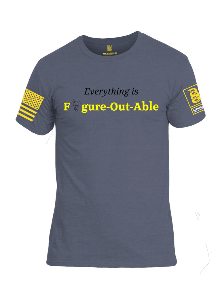 Battleraddle Everything Is Figure-Out-Able Yellow Sleeves Men Cotton Crew Neck T-Shirt