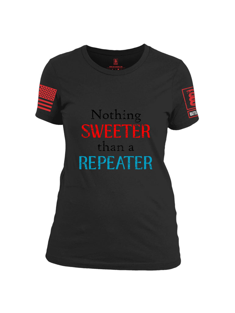 Battleraddle Nothing Sweeter Than A Repeater Red Sleeves Women Cotton Crew Neck T-Shirt