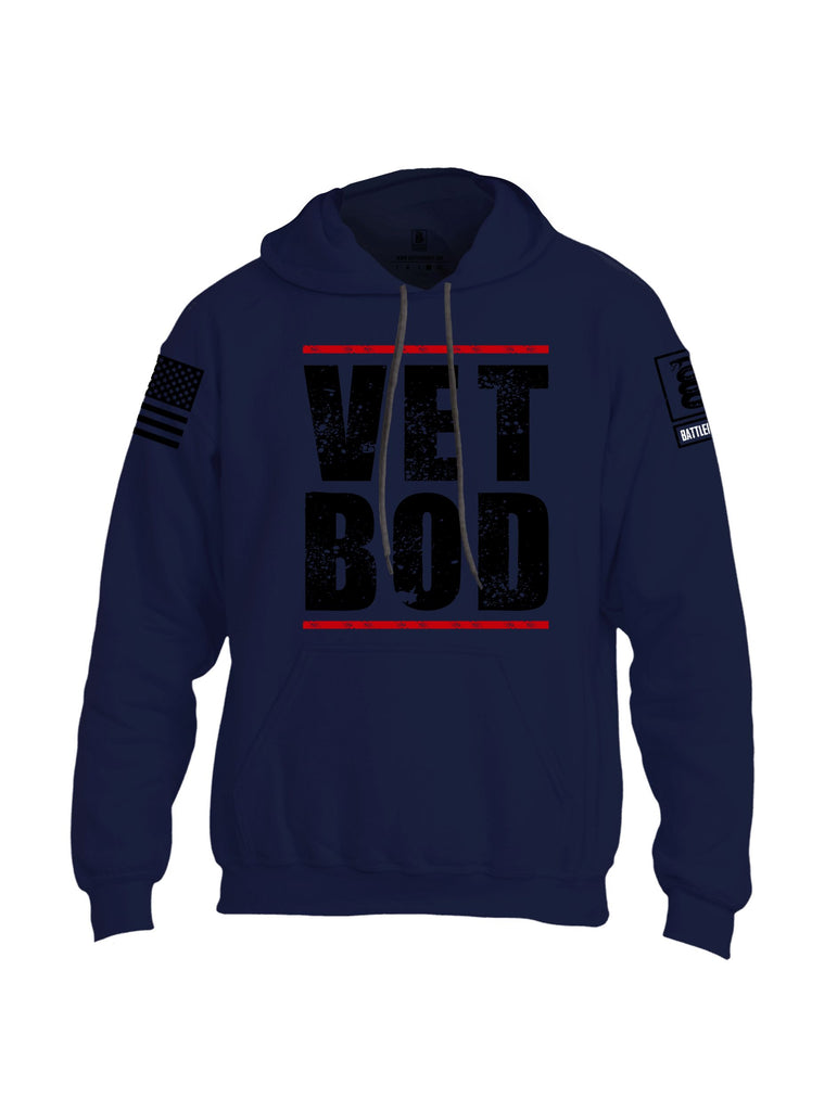 Battleraddle Vet Bod  Black Sleeves Uni Cotton Blended Hoodie With Pockets