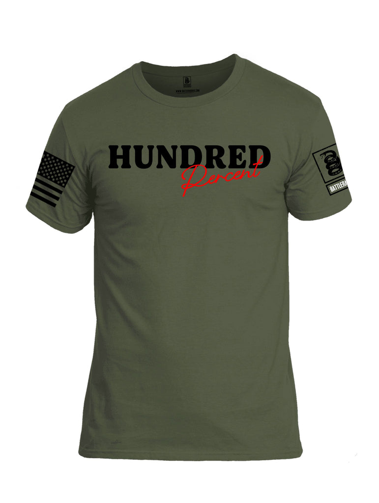 Battleraddle Hundred Percent Black Sleeves Men Cotton Crew Neck T-Shirt
