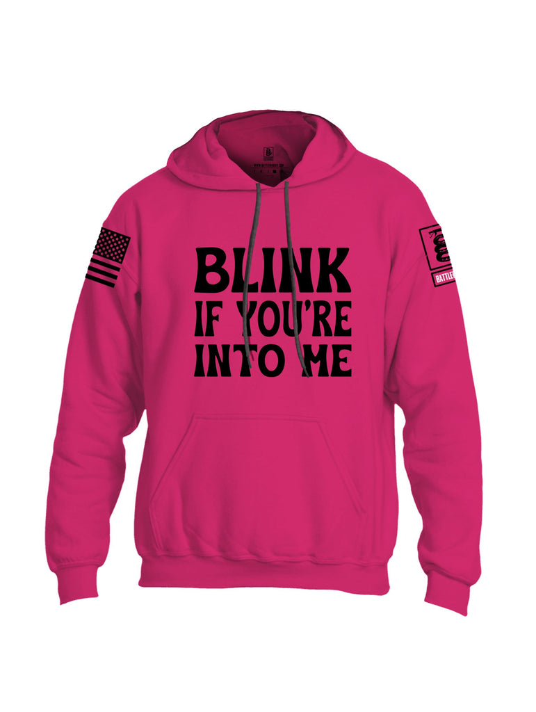 Battleraddle Blink If You'Re Into Me  Black Sleeves Uni Cotton Blended Hoodie With Pockets