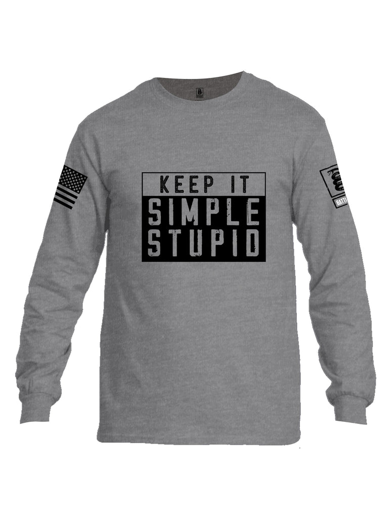 Battleraddle Keep It Simple Stupid   Black Sleeves Men Cotton Crew Neck Long Sleeve T Shirt