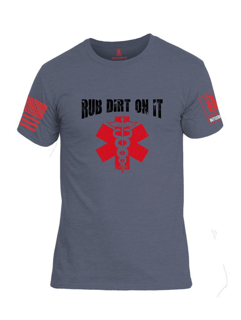 Battleraddle Rub Dirt On It Red Sleeves Men Cotton Crew Neck T-Shirt