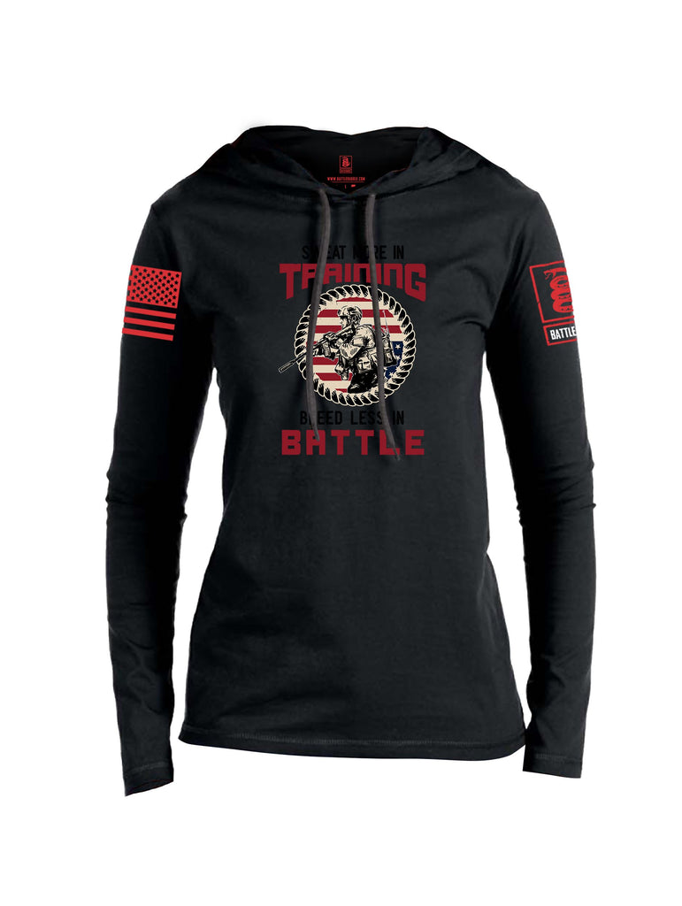 Battleraddle Sweat More In Training  Red Sleeves Women Cotton Thin Cotton Lightweight Hoodie