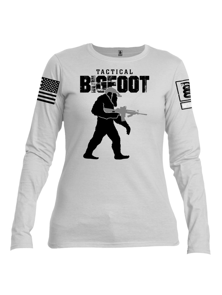 Battleraddle Tactical Bigfoot Black Sleeves Women Cotton Crew Neck Long Sleeve T Shirt