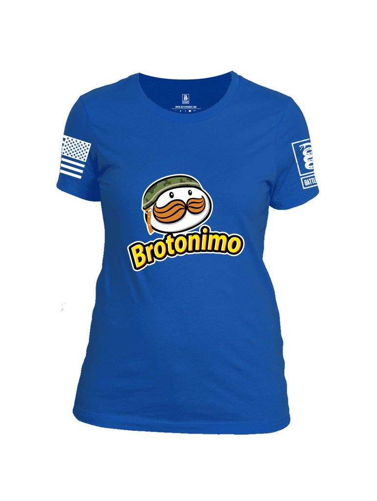 Battleraddle Brotonimo White Sleeves Women Cotton Crew Neck T-Shirt