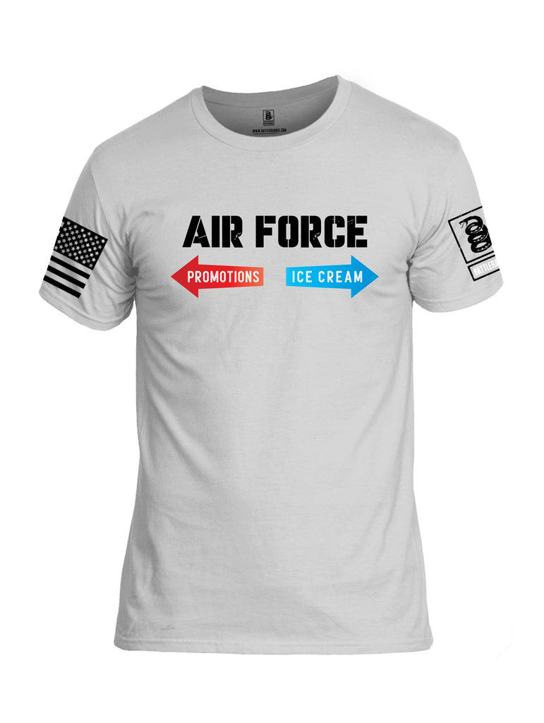 Battleraddle Air Force Promotions Ice Cream Black Sleeves Men Cotton Crew Neck T-Shirt
