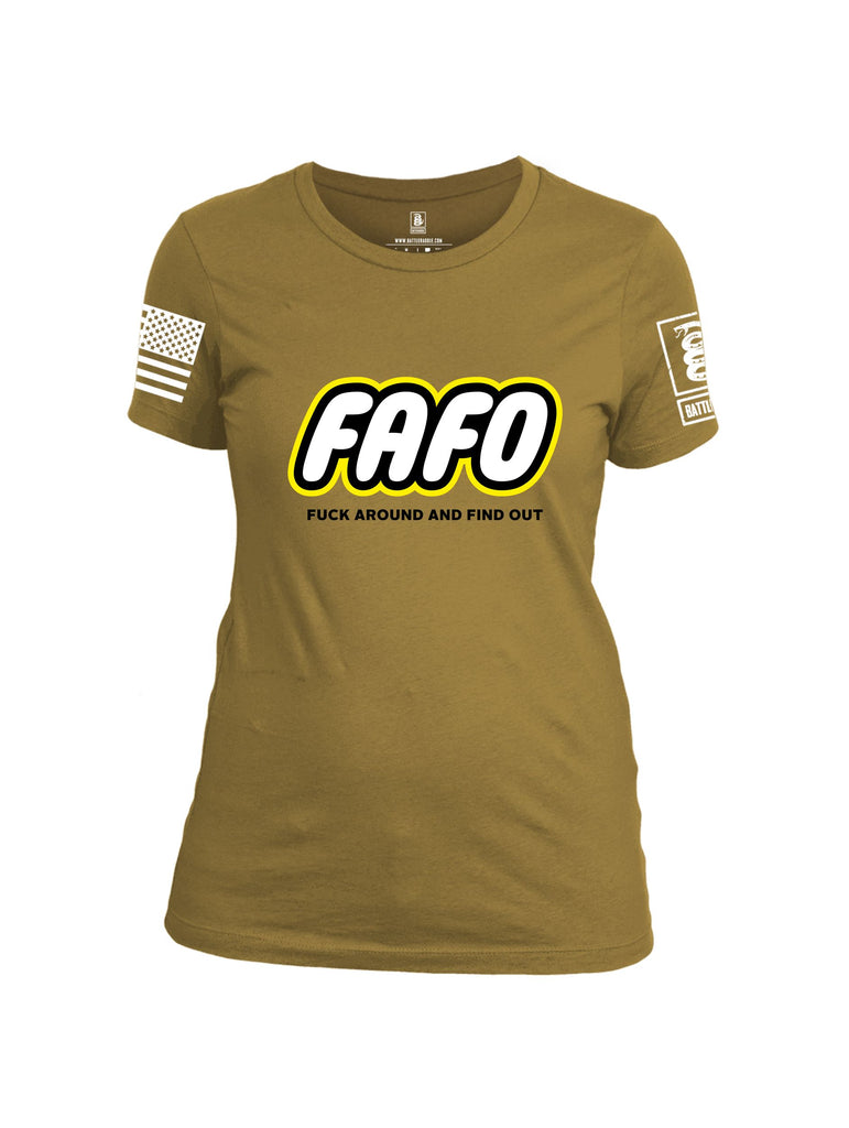 Battleraddle Fafo  White Sleeves Women Cotton Crew Neck T-Shirt