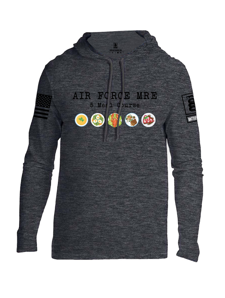 Battleraddle Air Force Mre 5 Meal Course Black Sleeves Men Cotton Thin Cotton Lightweight Hoodie