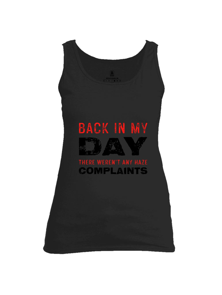 Battleraddle Back In My Day  Black Sleeves Women Cotton Cotton Tank Top