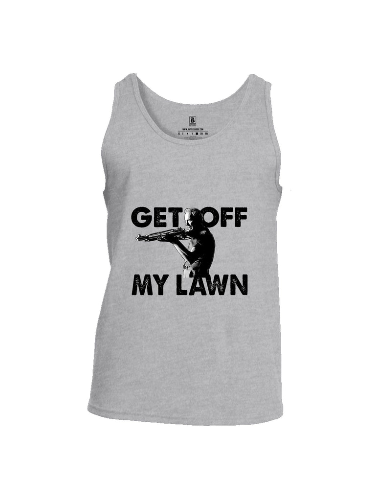 Battleraddle Get Off My Lawn Black Sleeves Men Cotton Cotton Tank Top