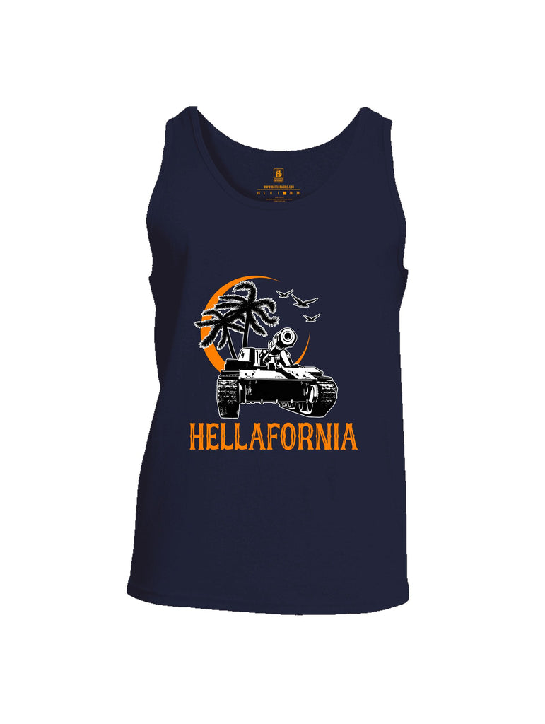 Battleraddle Hellafornia Orange Sleeves Men Cotton Cotton Tank Top