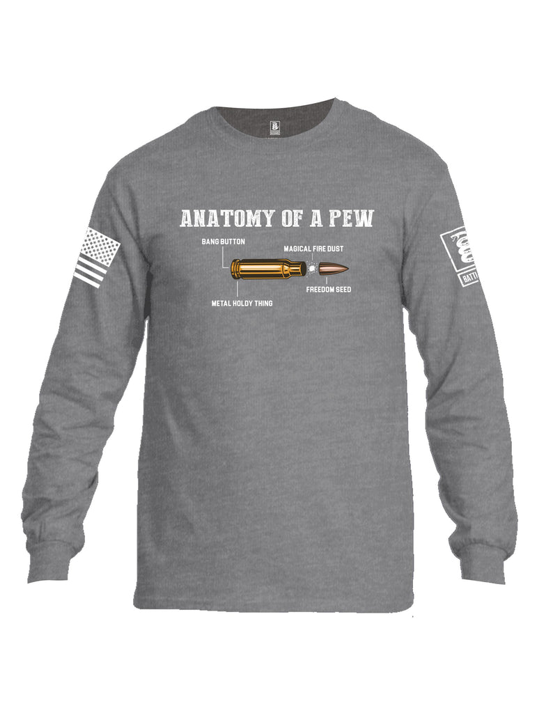 Battleraddle Anatomy Of A Pew White Sleeves Men Cotton Crew Neck Long Sleeve T Shirt