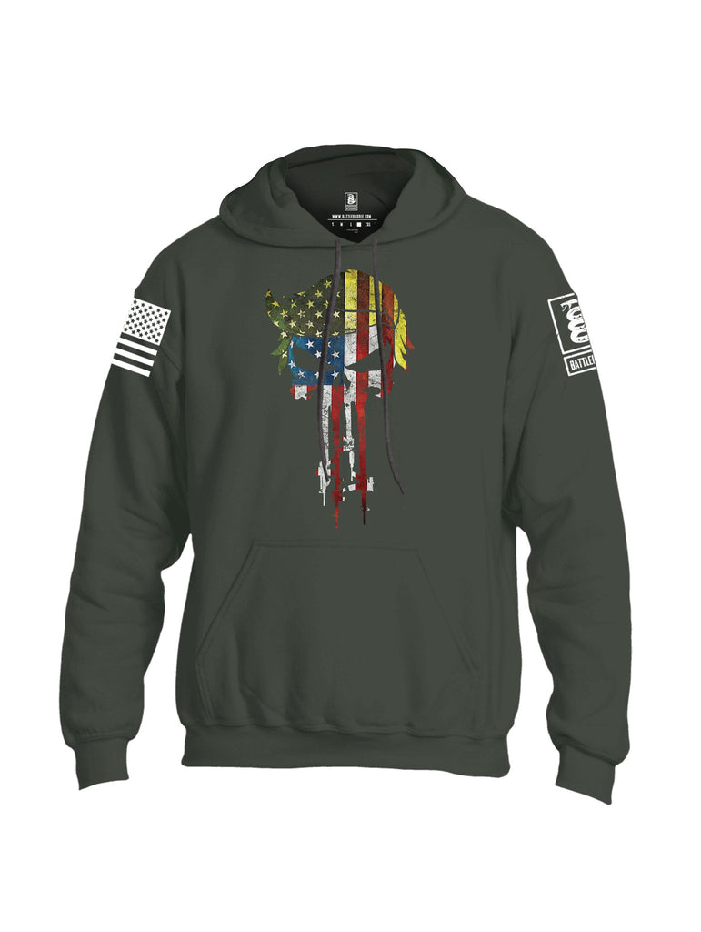 Battleraddle Trump The Punisher White Sleeves Uni Cotton Blended Hoodie With Pockets