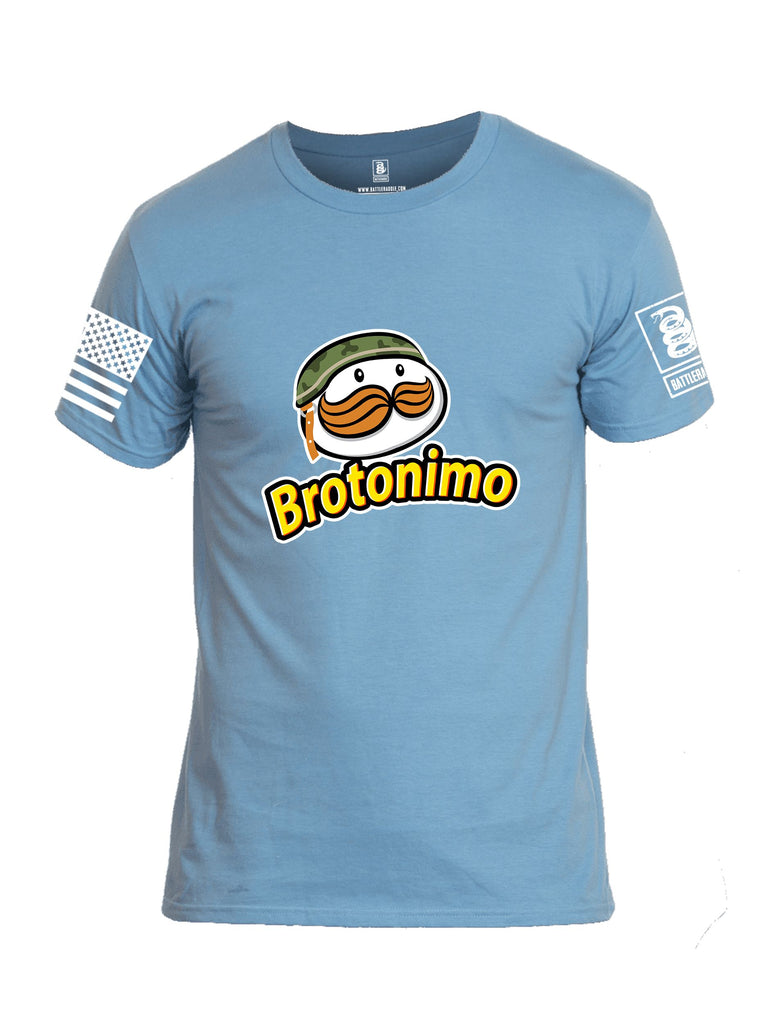 Battleraddle Brotonimo White Sleeves Men Cotton Crew Neck T-Shirt