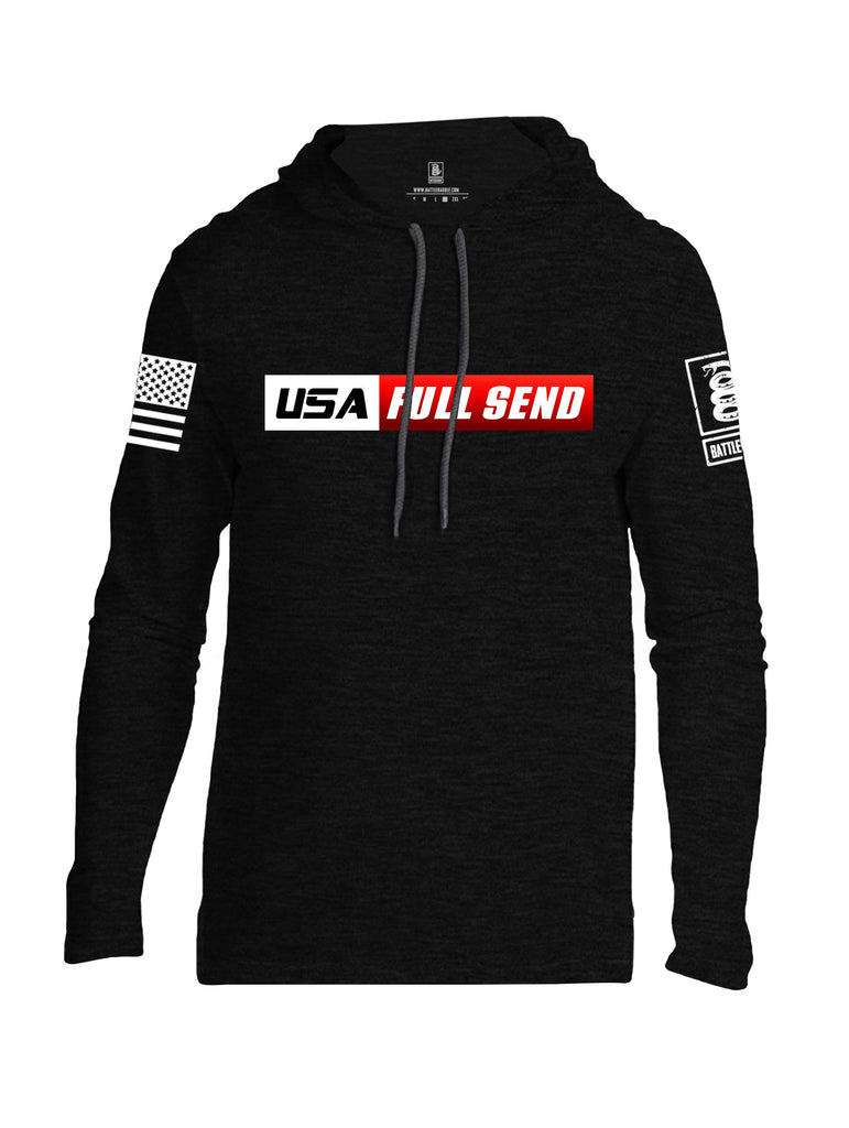 Battleraddle Usa Full Send White Sleeves Men Cotton Thin Cotton Lightweight Hoodie