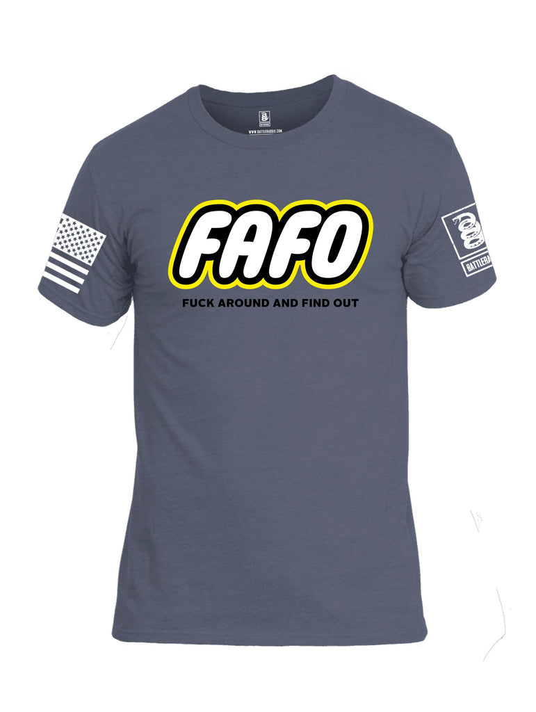 Battleraddle Fafo  White Sleeves Men Cotton Crew Neck T-Shirt