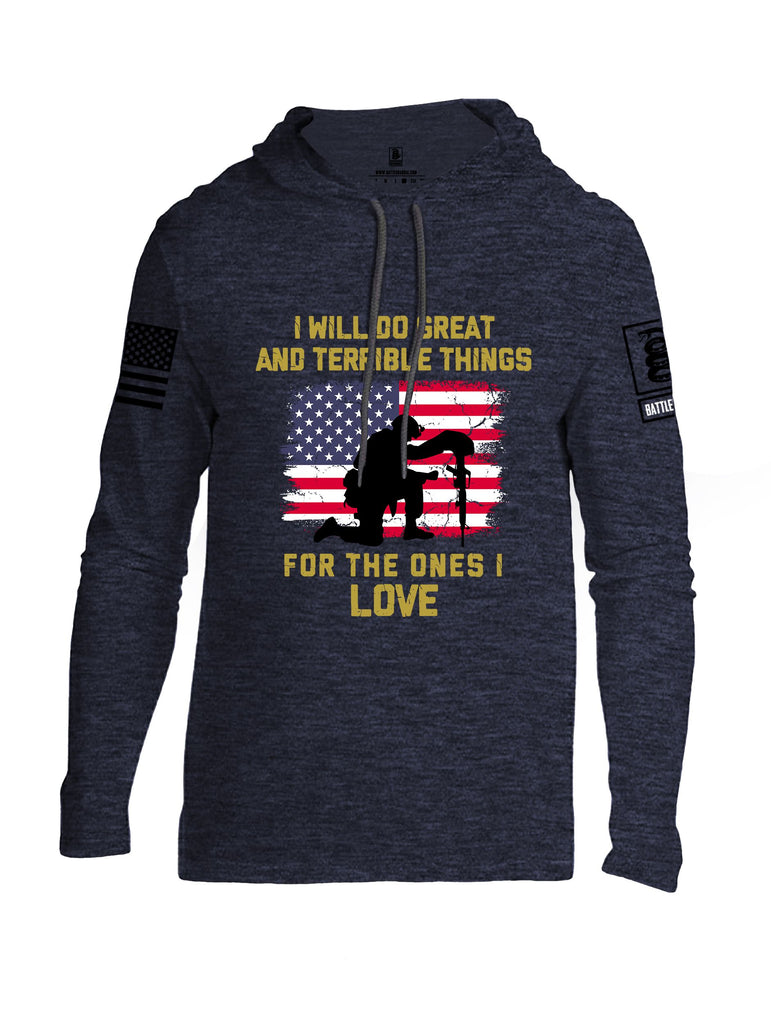 Battleraddle I Will Do Great  Black Sleeves Men Cotton Thin Cotton Lightweight Hoodie