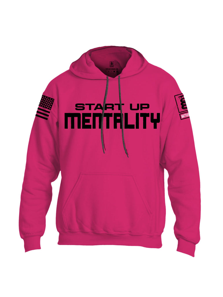 Battleraddle Start Up Mentality  Black Sleeves Uni Cotton Blended Hoodie With Pockets