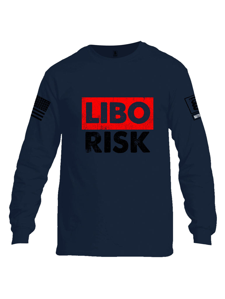 Battleraddle Libo Risk Black Sleeves Men Cotton Crew Neck Long Sleeve T Shirt