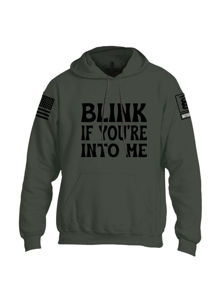 Battleraddle Blink If You'Re Into Me  Black Sleeves Uni Cotton Blended Hoodie With Pockets